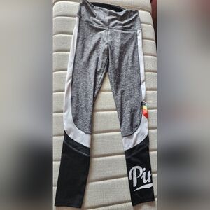 VICTORIA'S SECRET WOMEN'S ULTIMATE HIGH WAIST MESH LEGGING MARL GRAY/BLK NWOT